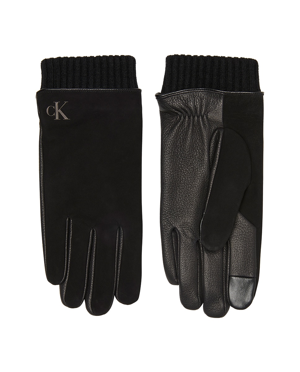 Guantes de hombre en piel. - Calvin Klein - Negro Negro-2
