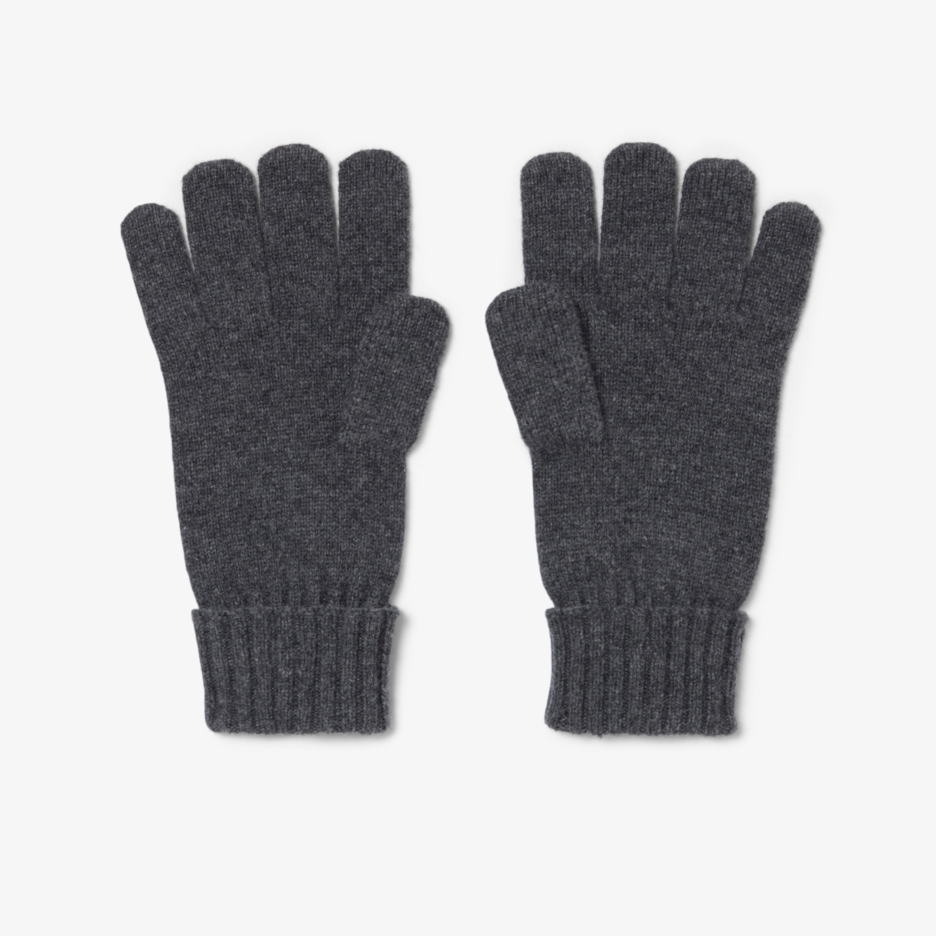Luvas de Malha Jersey de Lã Cinzento-2