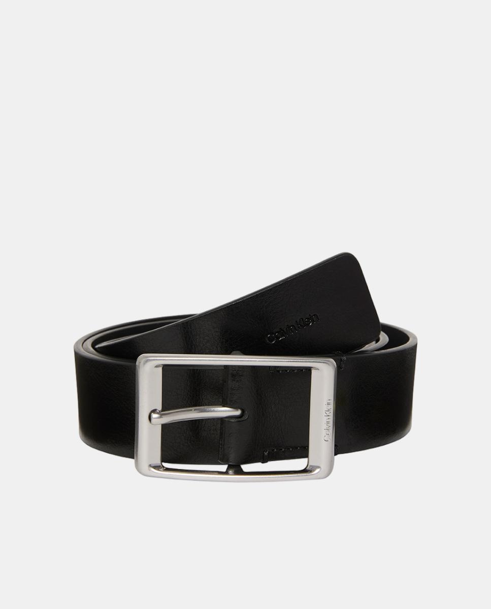 Imagen 1 de Cinturón Calvin Klein de piel 35mm con hebilla metalizada. Negro