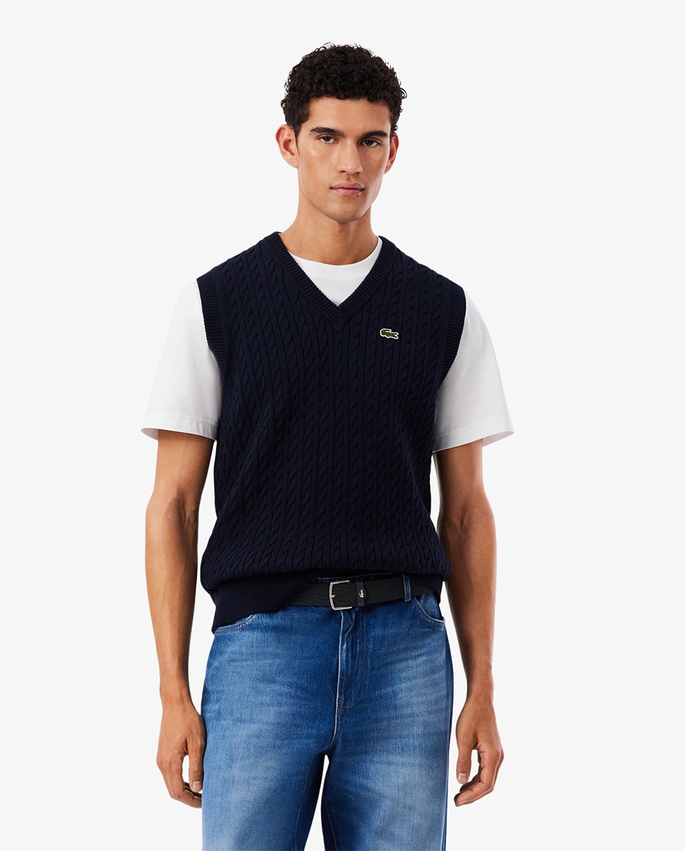 Imagen 4 de Cinturón de tejido elástico de hombre. - Lacoste - Negro Negro