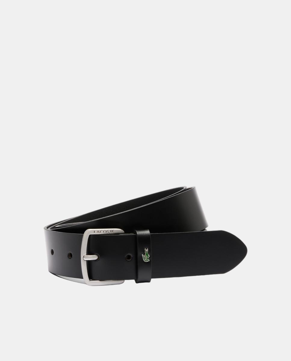 Cinturón de piel de hombre. - Lacoste - Negro Negro-1