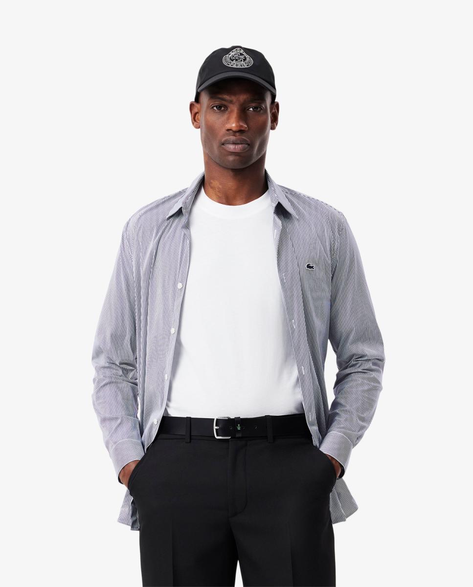 Cinturón de piel de hombre. - Lacoste - Negro Negro-4