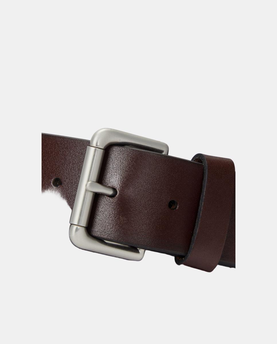 Cinturón de piel negro con hebilla de rodillo - Polo Ralph Lauren - Marrón Marrón-2