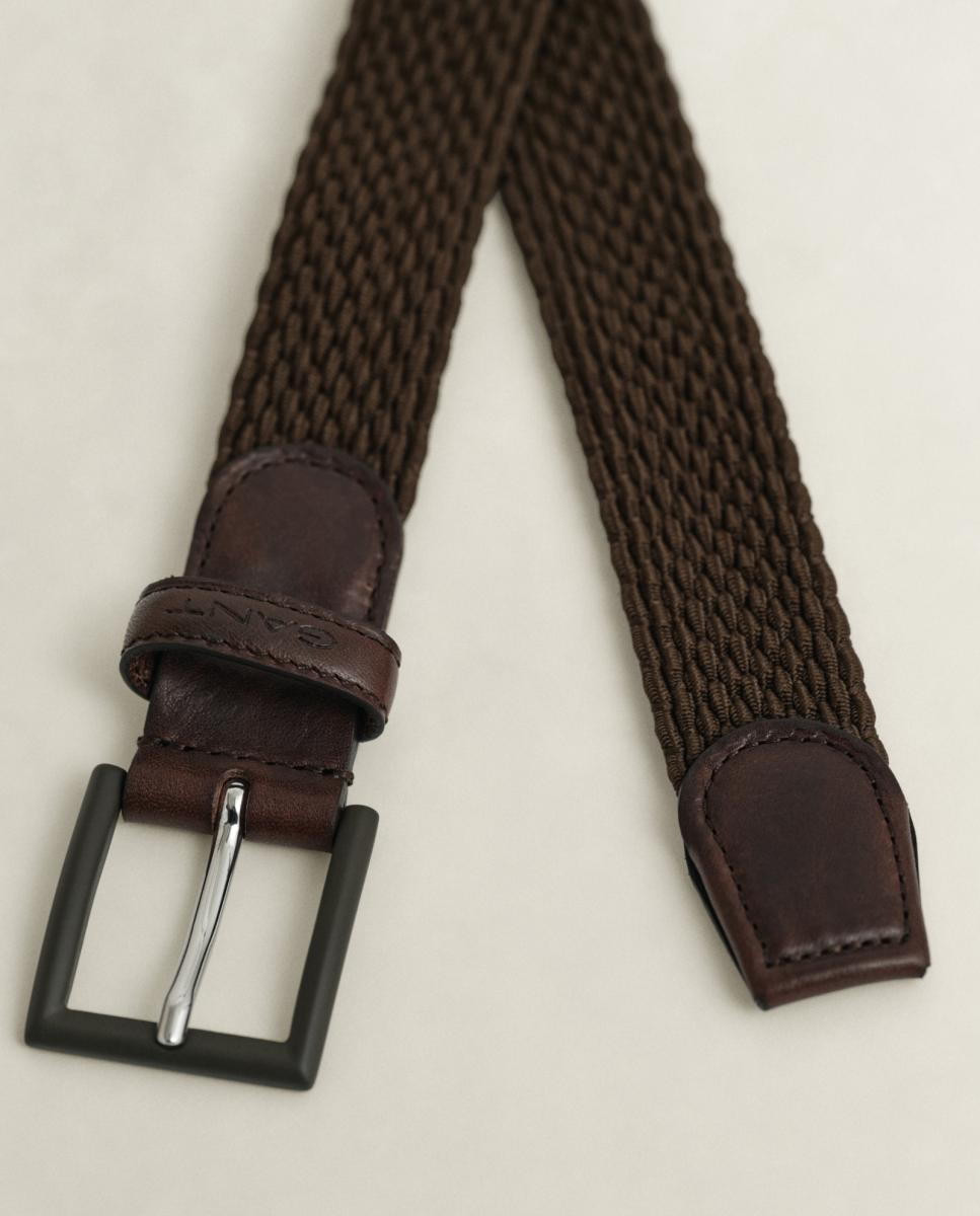 Cinturón trenzado en tejido elástico - Gant - Marrón oscuro Marrón oscuro-3