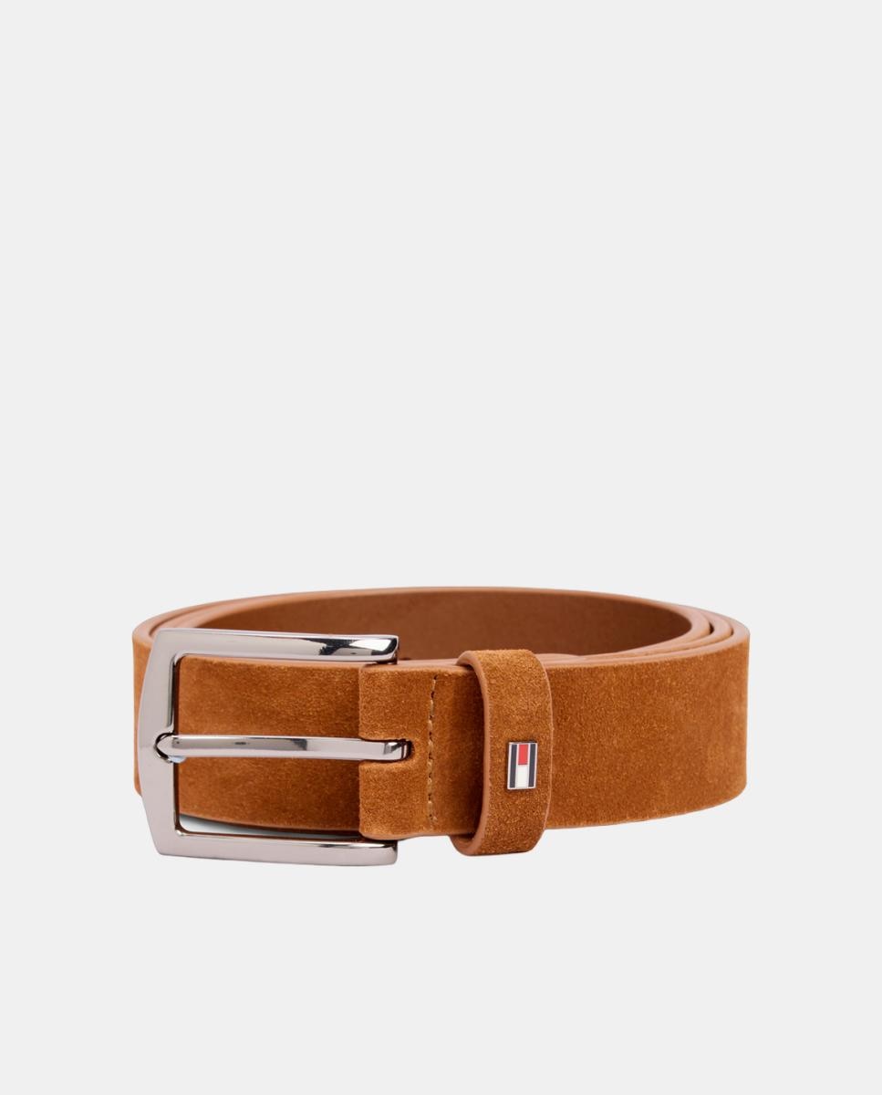 Cinturón en serraje de hombre - Tommy Hilfiger - Marrón Marrón-1