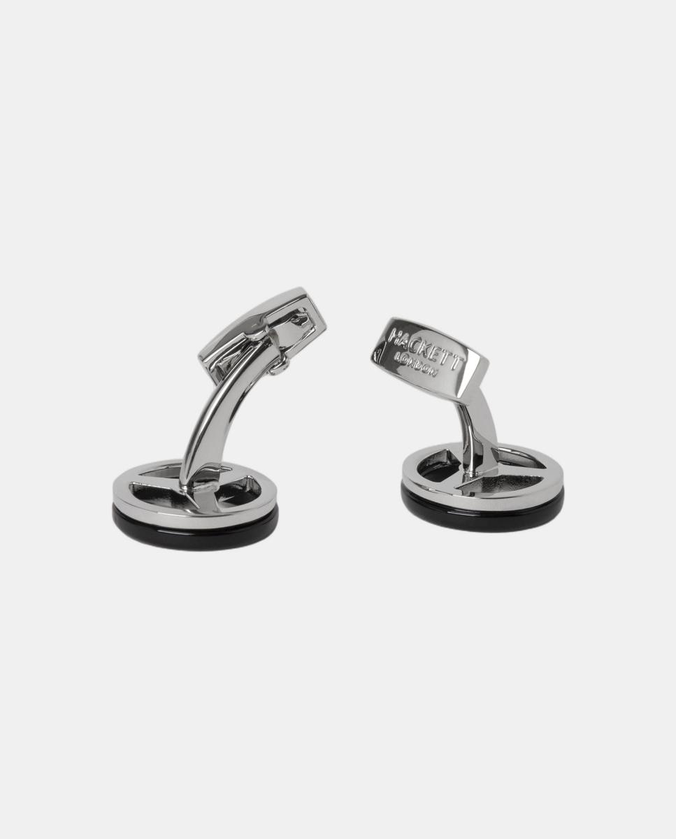 Botões de Punho com Desenho de Roda de Carro Prata-3
