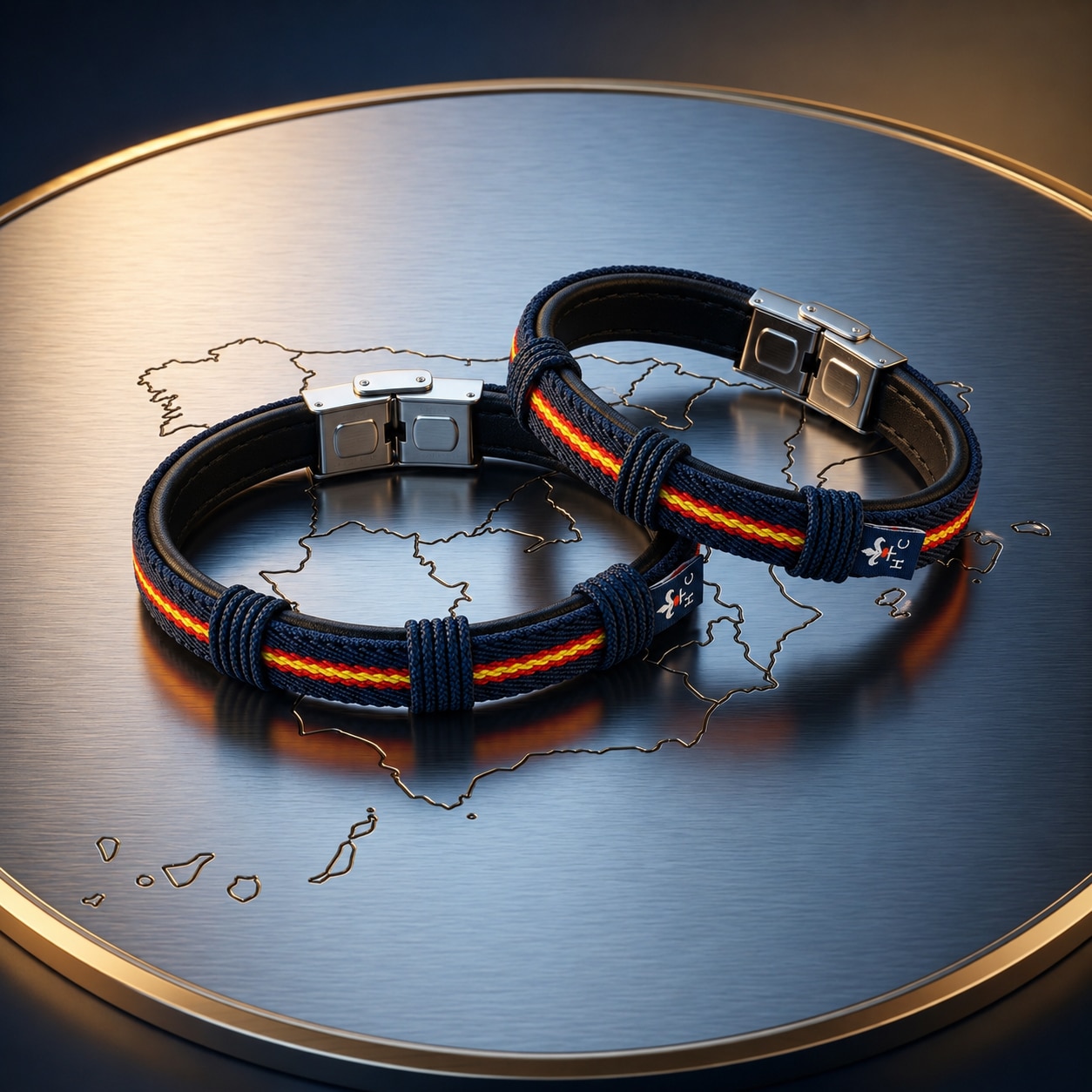 Pulsera Wake Up de hombre con bandera - Hispania Colors - Azul Azul-3