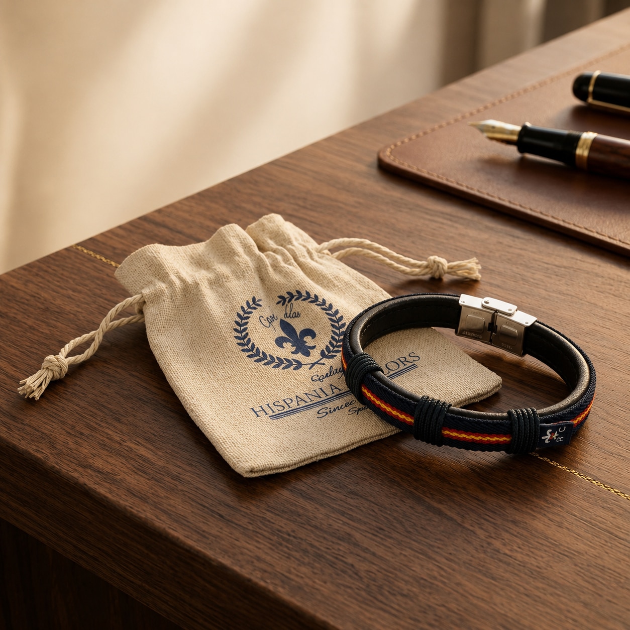 Pulsera Wake Up de hombre con bandera - Hispania Colors - Azul Azul-5
