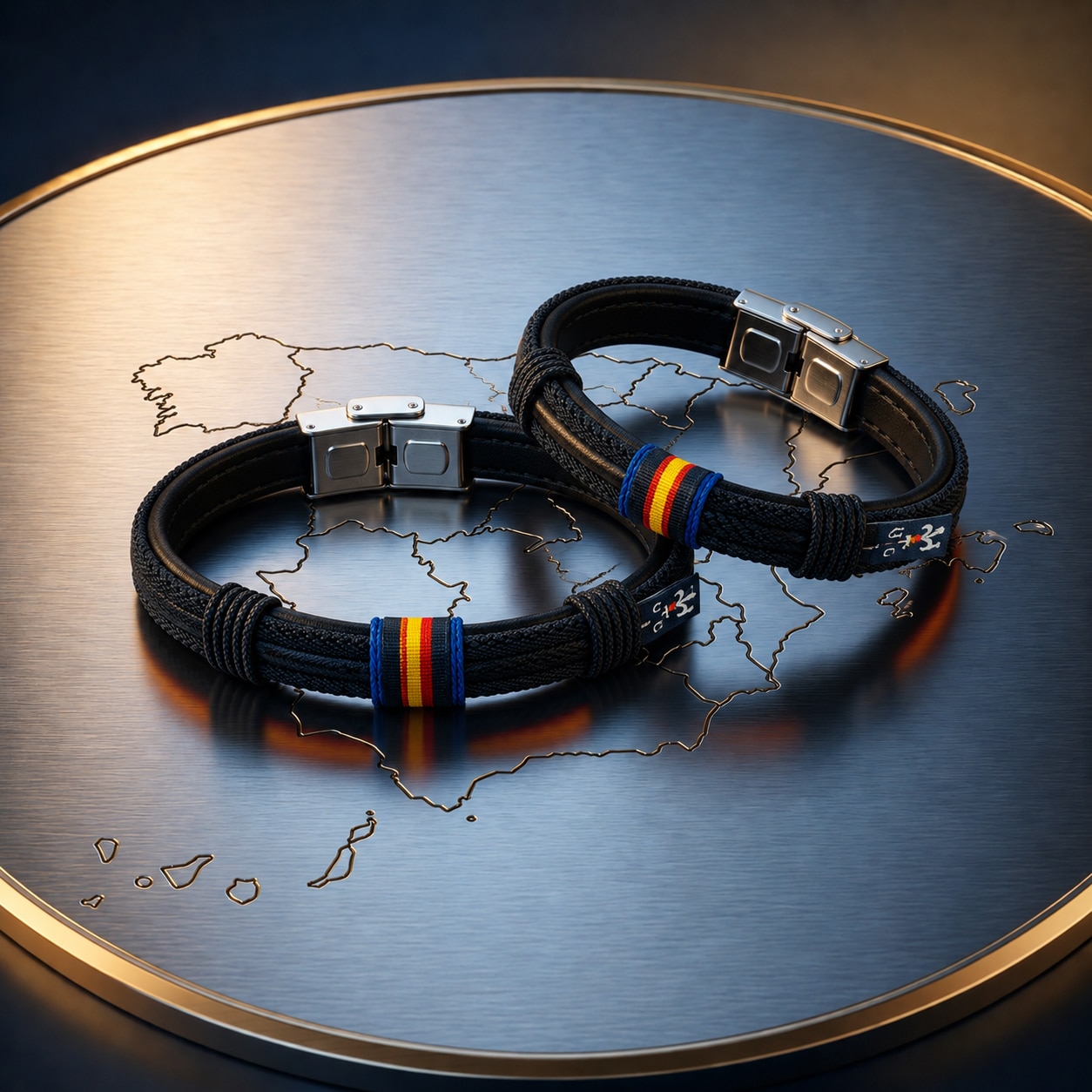 Pulsera Wake Up de hombre con bandera - Hispania Colors - Azul Azul-5