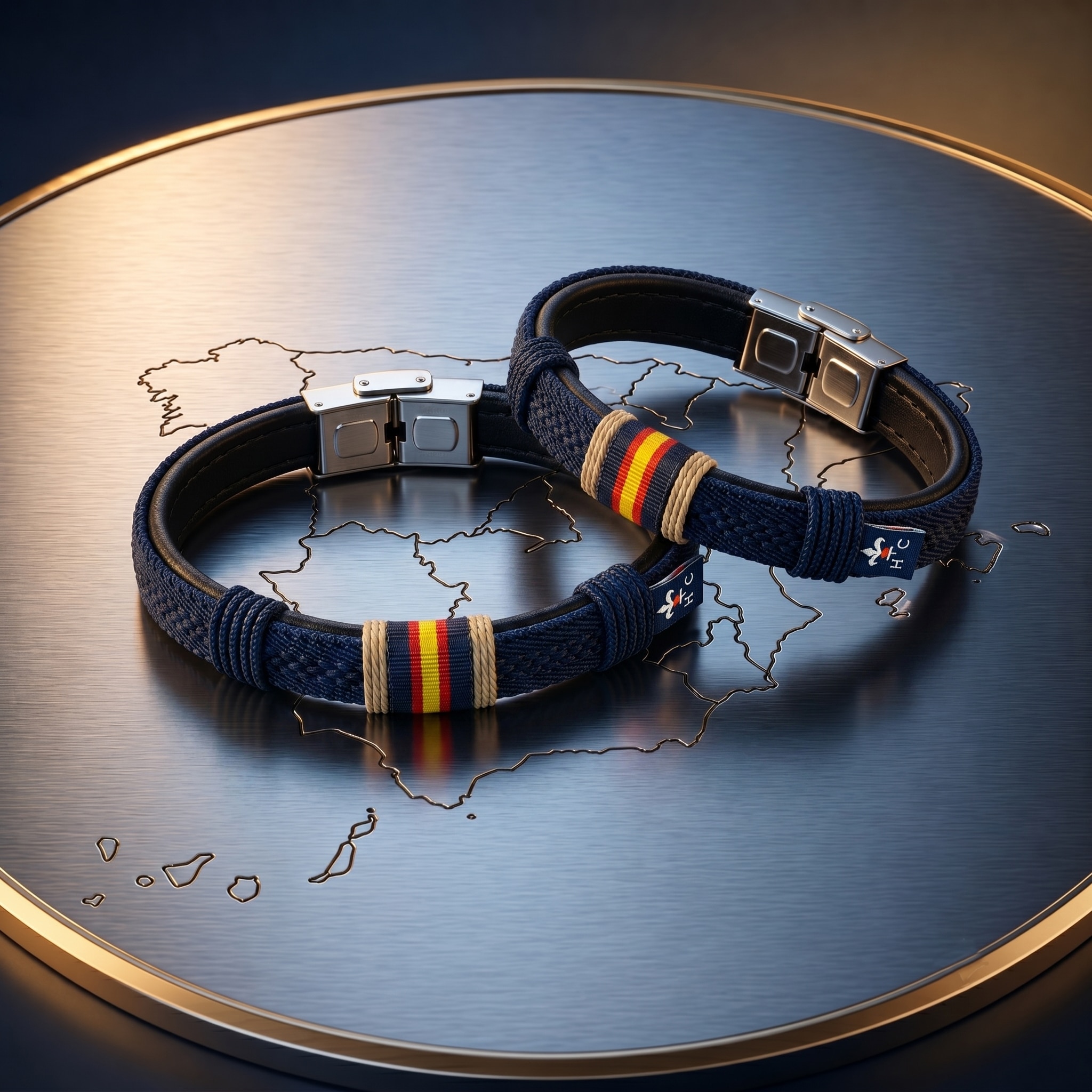 Pulsera Wake Up de hombre con bandera - Hispania Colors - Azul Azul-5