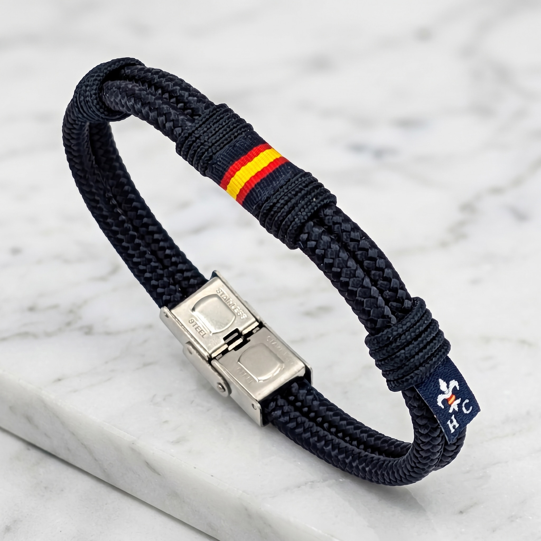 Pulsera Wake Up de hombre con bandera - Hispania Colors - Azul marino Azul marino-3