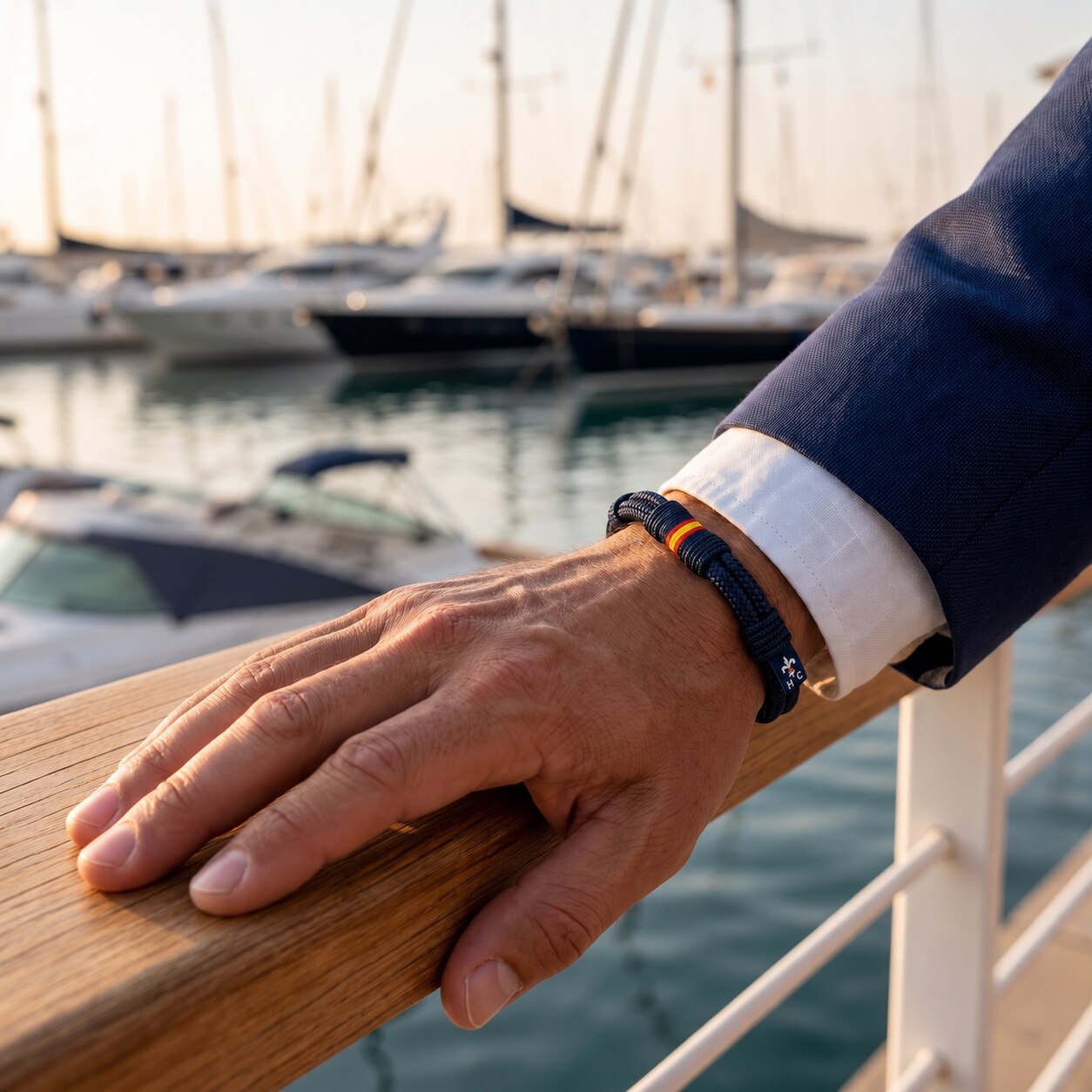 Pulsera Wake Up de hombre con bandera - Hispania Colors - Azul marino Azul marino-5