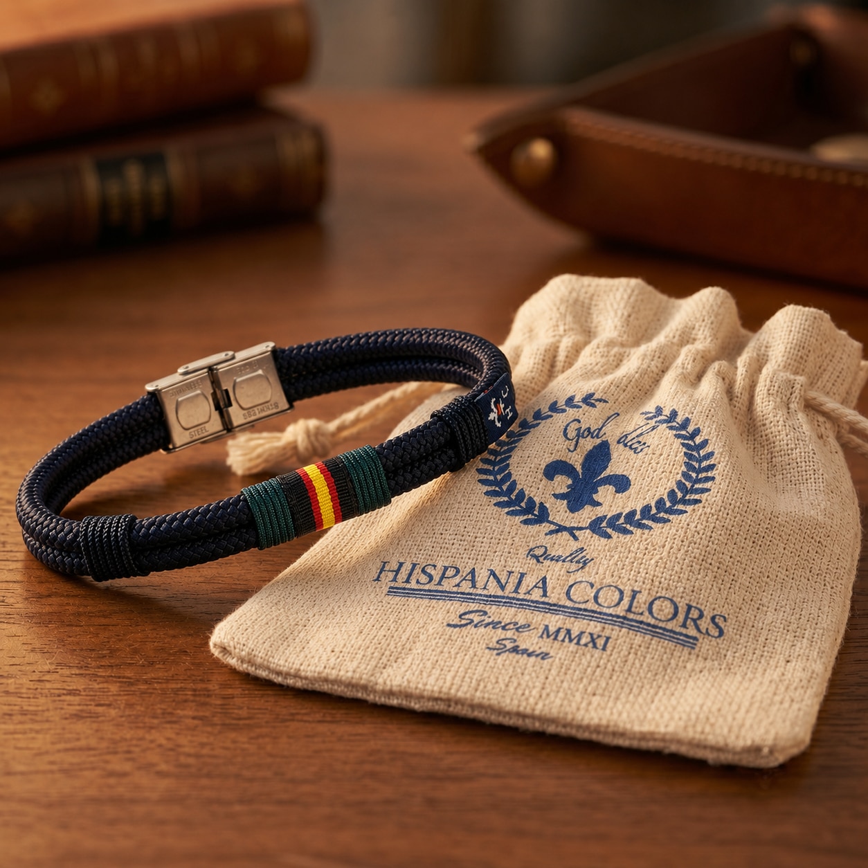 Pulsera Wake Up de hombre con bandera - Hispania Colors - Azul Azul-6