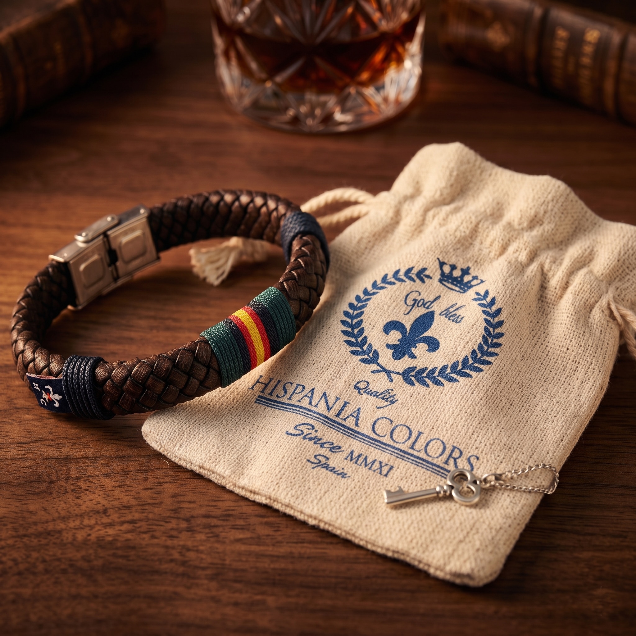 Imagen 3 de Pulsera Menorca de hombre en piel - Hispania Colors - Marrón Marrón