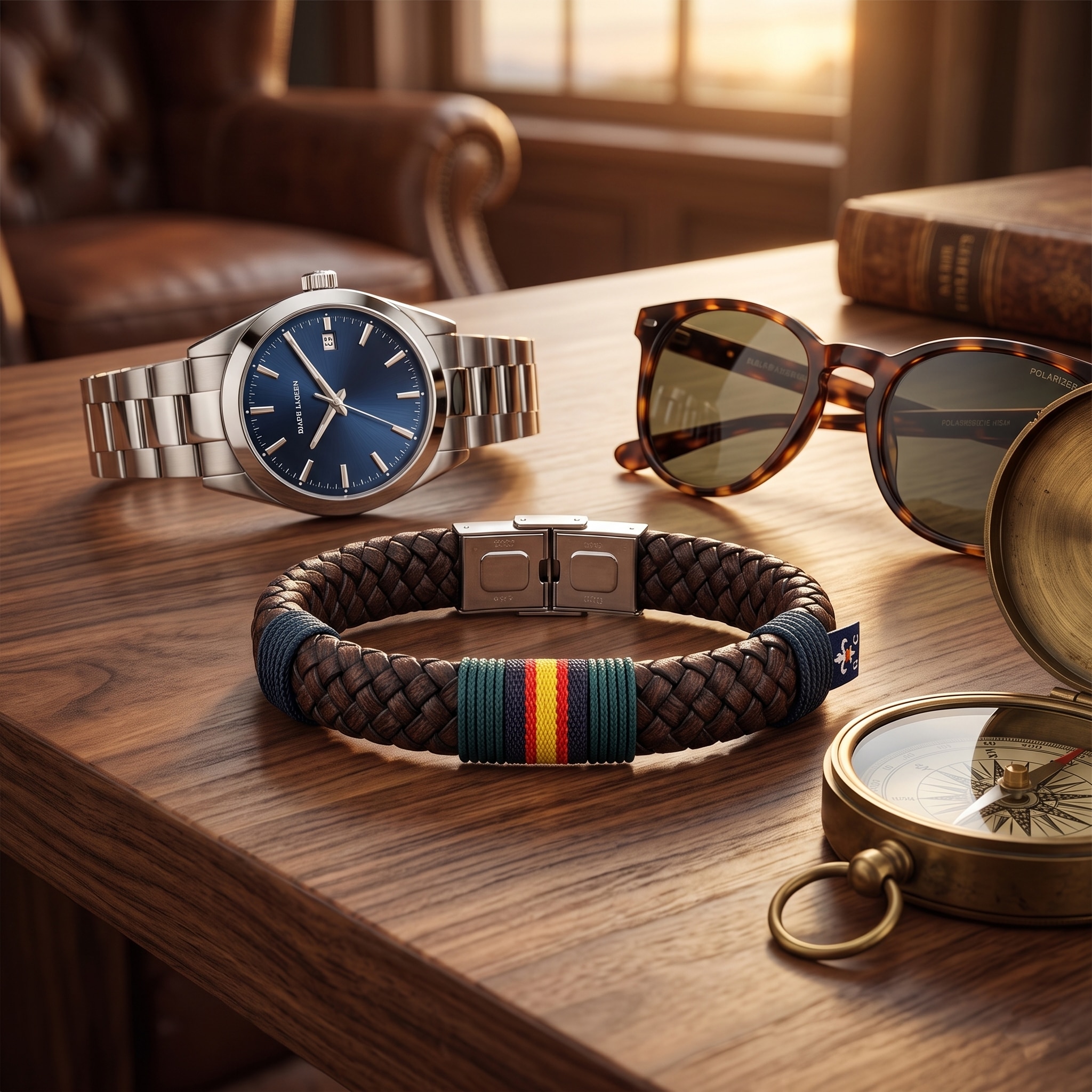 Imagen 4 de Pulsera Menorca de hombre en piel - Hispania Colors - Marrón Marrón