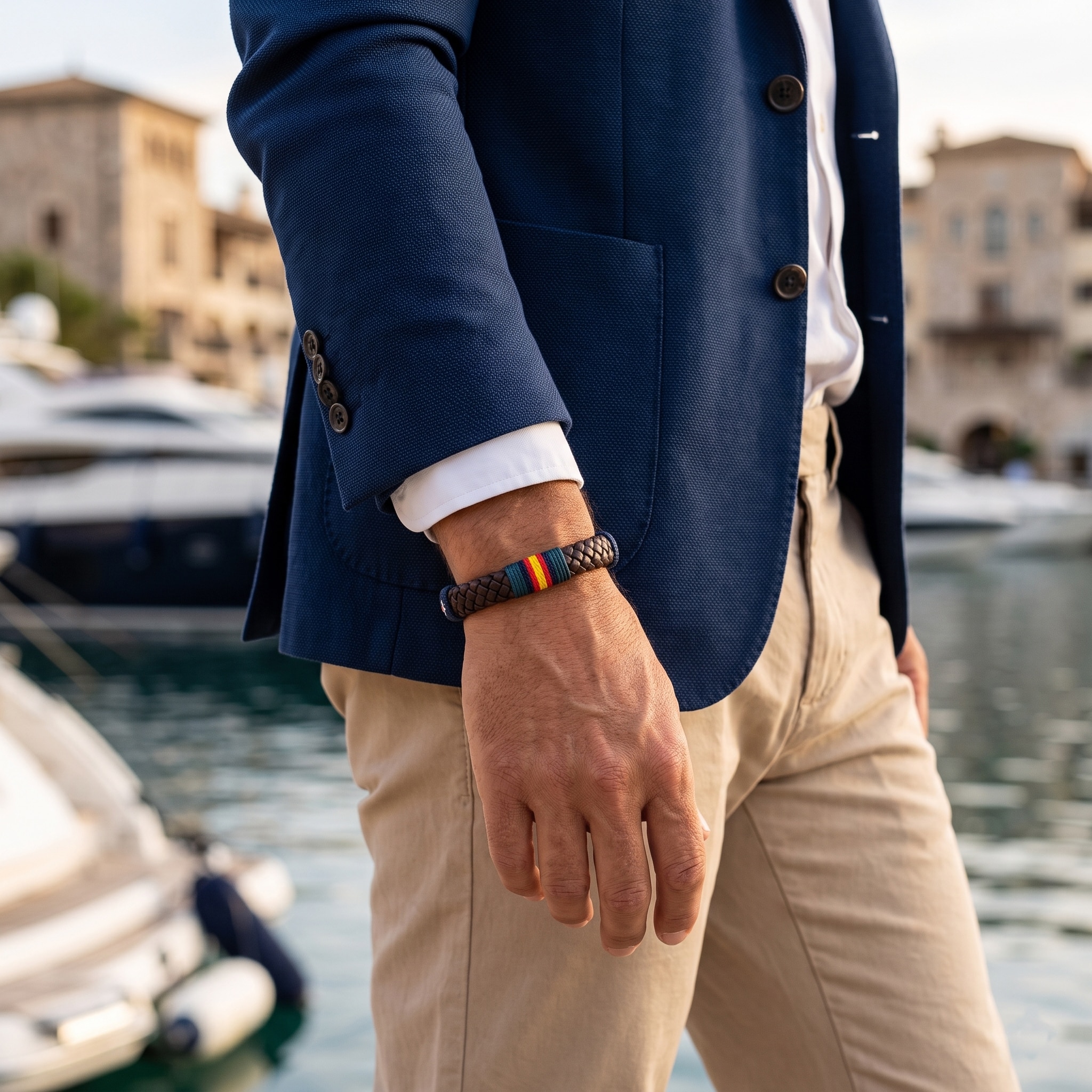 Imagen 6 de Pulsera Menorca de hombre en piel - Hispania Colors - Marrón Marrón