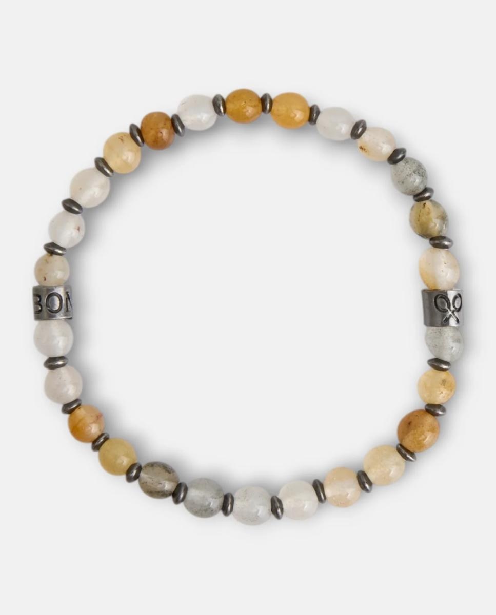 Imagen 1 de Pulsera piedras charm de hombre. - Silbon - Beige Beige