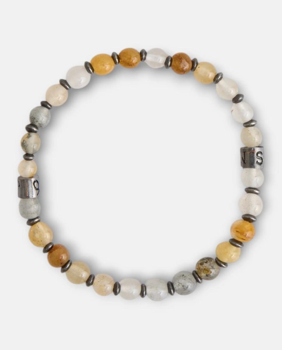 Imagen 2 de Pulsera piedras charm de hombre. - Silbon - Beige Beige