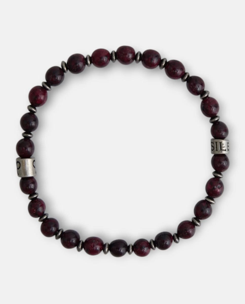 Imagen 1 de Pulsera piedras charm de hombre. Marrón