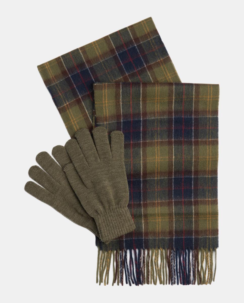 Imagen 0 de Pack bufanda y guantes  de hombre de punto Verde