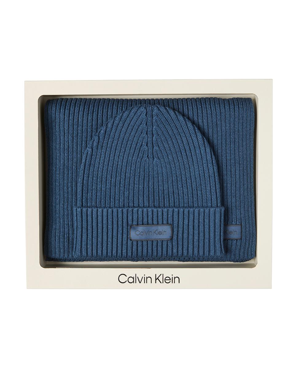 Gift pack Calvin Klein con gorro y bufanda de hombre. - Azul Azul-2