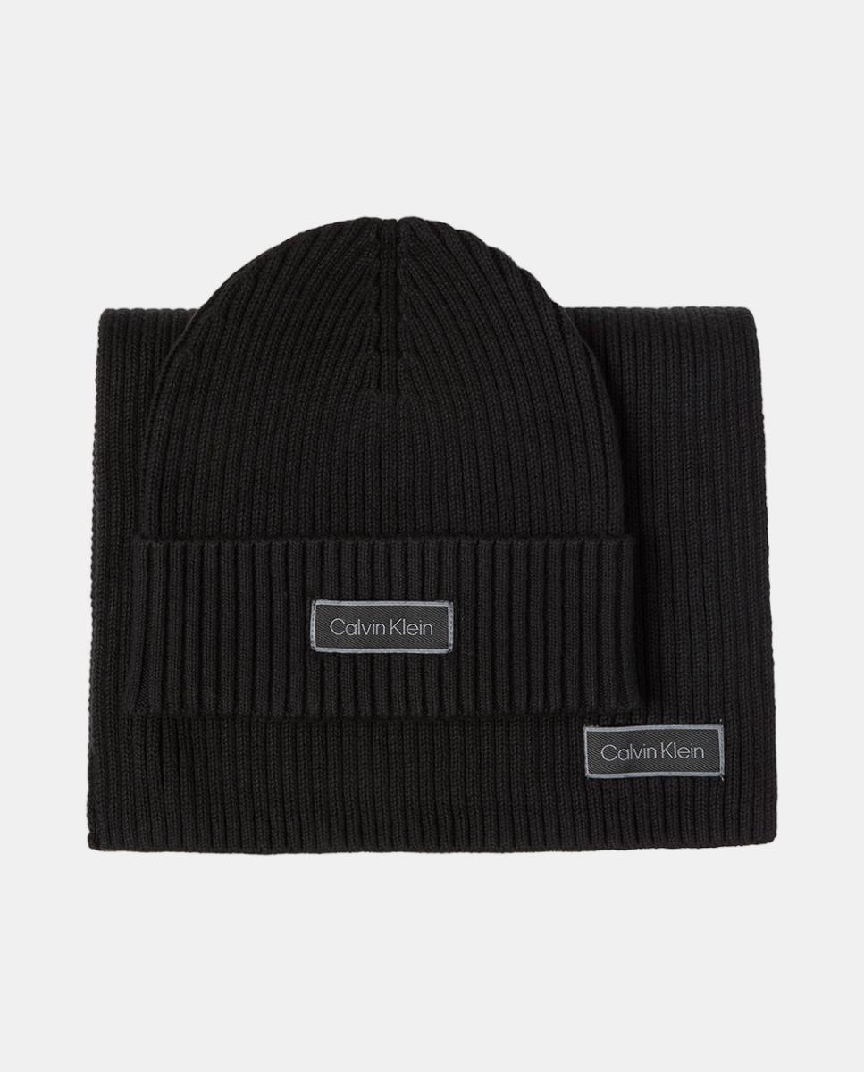 Gift pack Calvin Klein con gorro y bufanda de hombre. - Negro Negro-1
