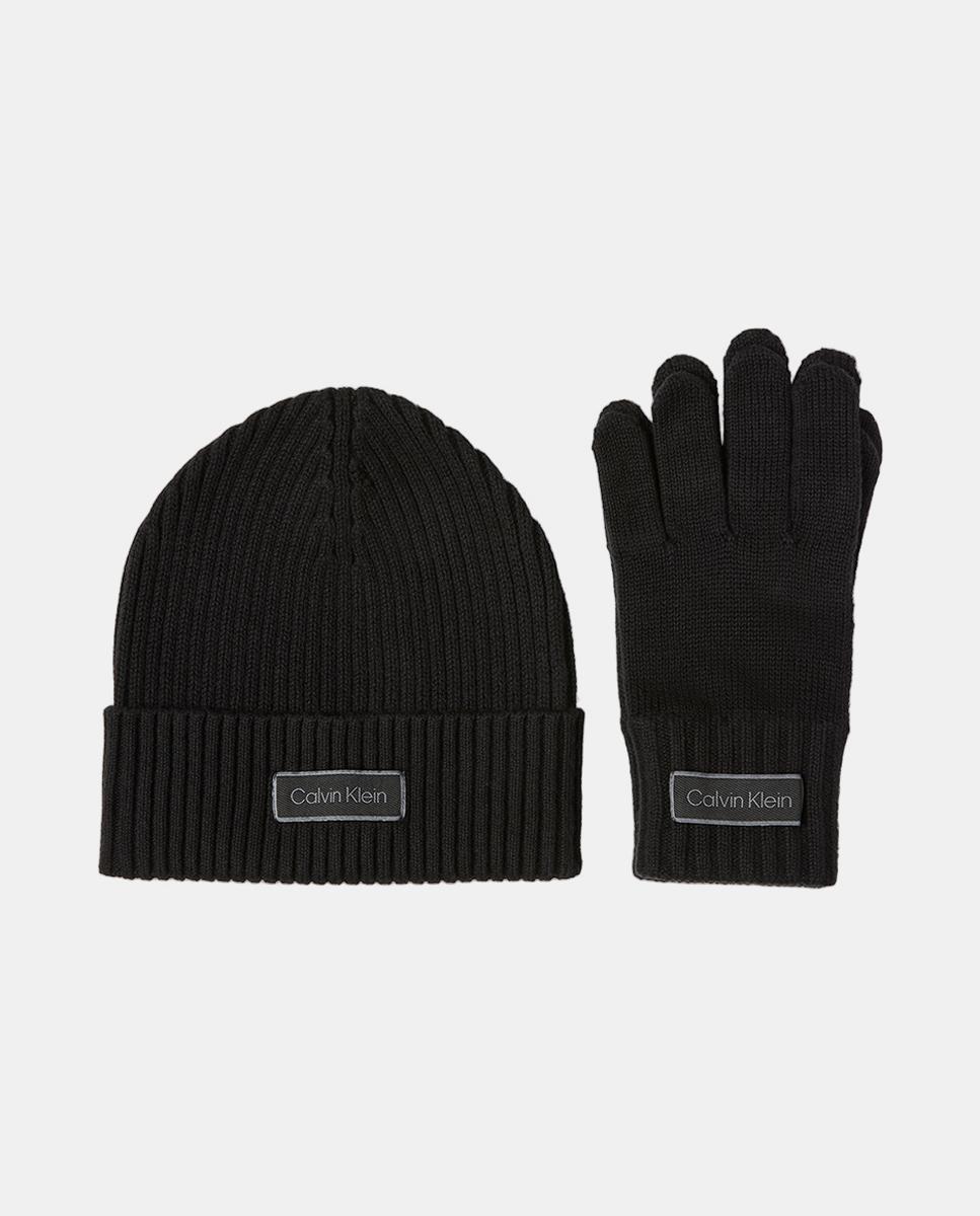 Gift pack Calvin Klein con gorro y guantes de hombre. - Negro Negro-1