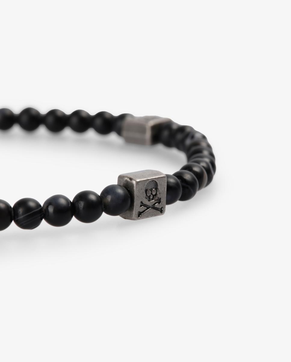 Pulsera piedras naturales de hombre - Scalpers - Negro Negro-3