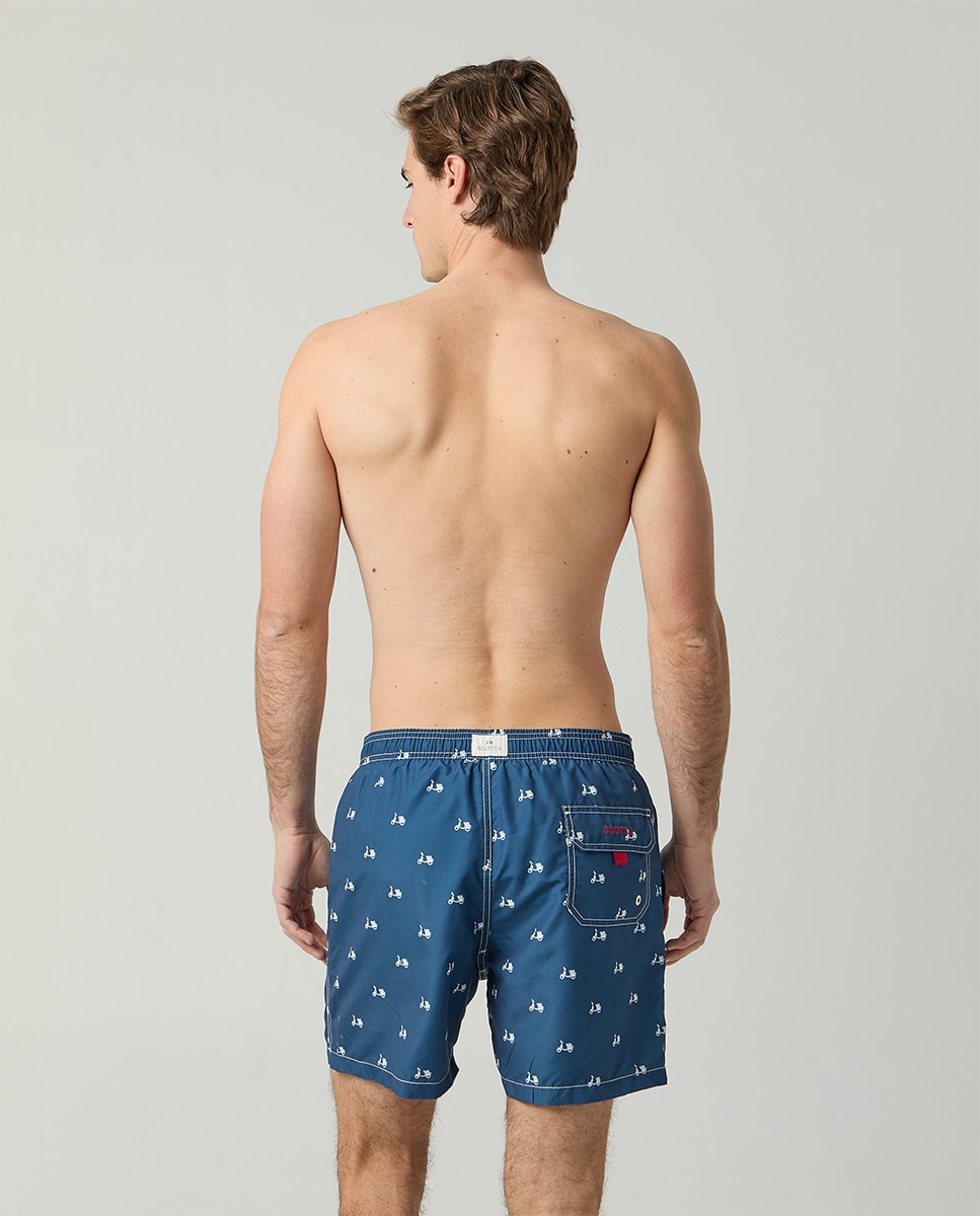 Calções de Banho com Dois Bolsos Inclinados Azul-marinho-2