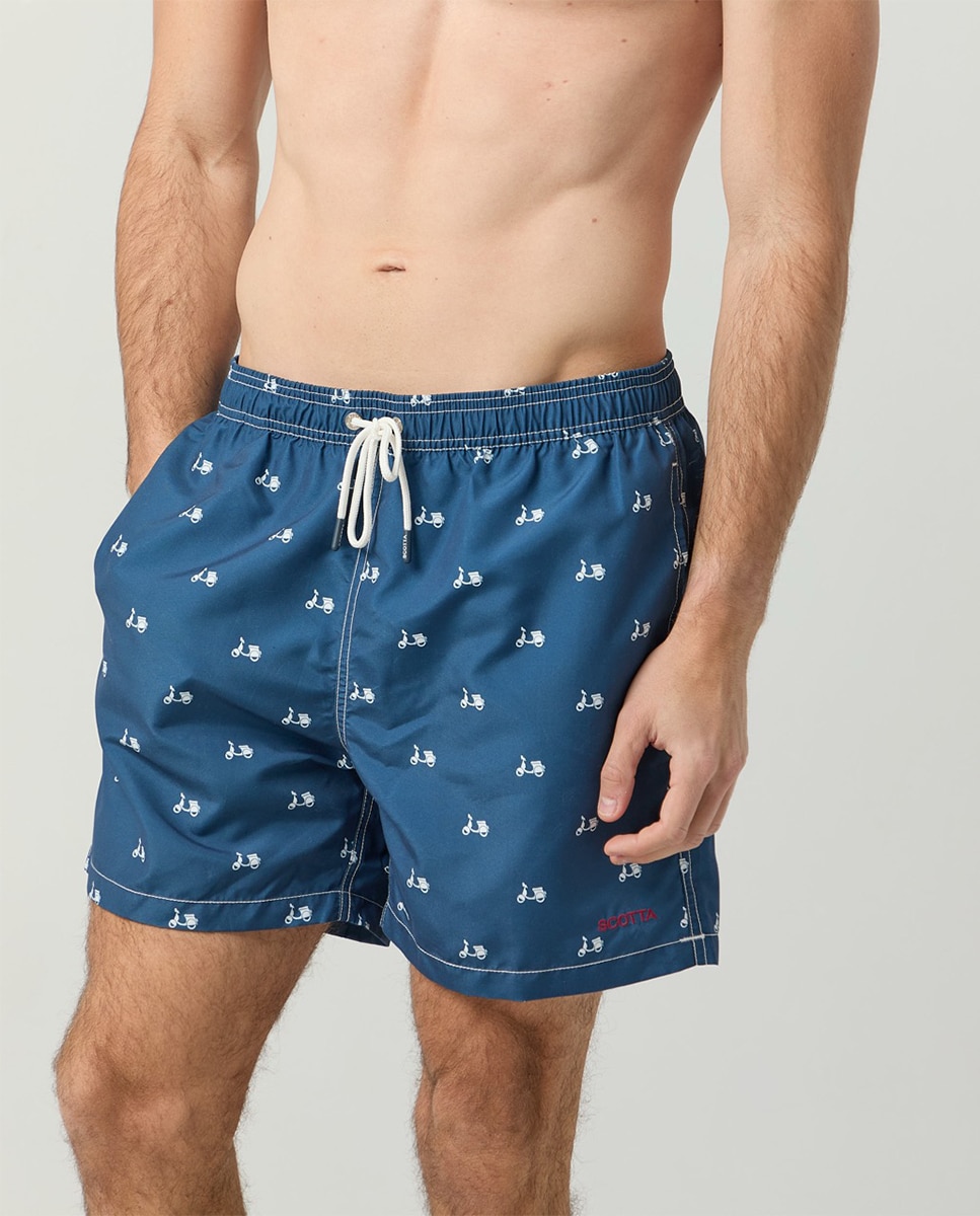 Calções de Banho com Dois Bolsos Inclinados Azul-marinho-3