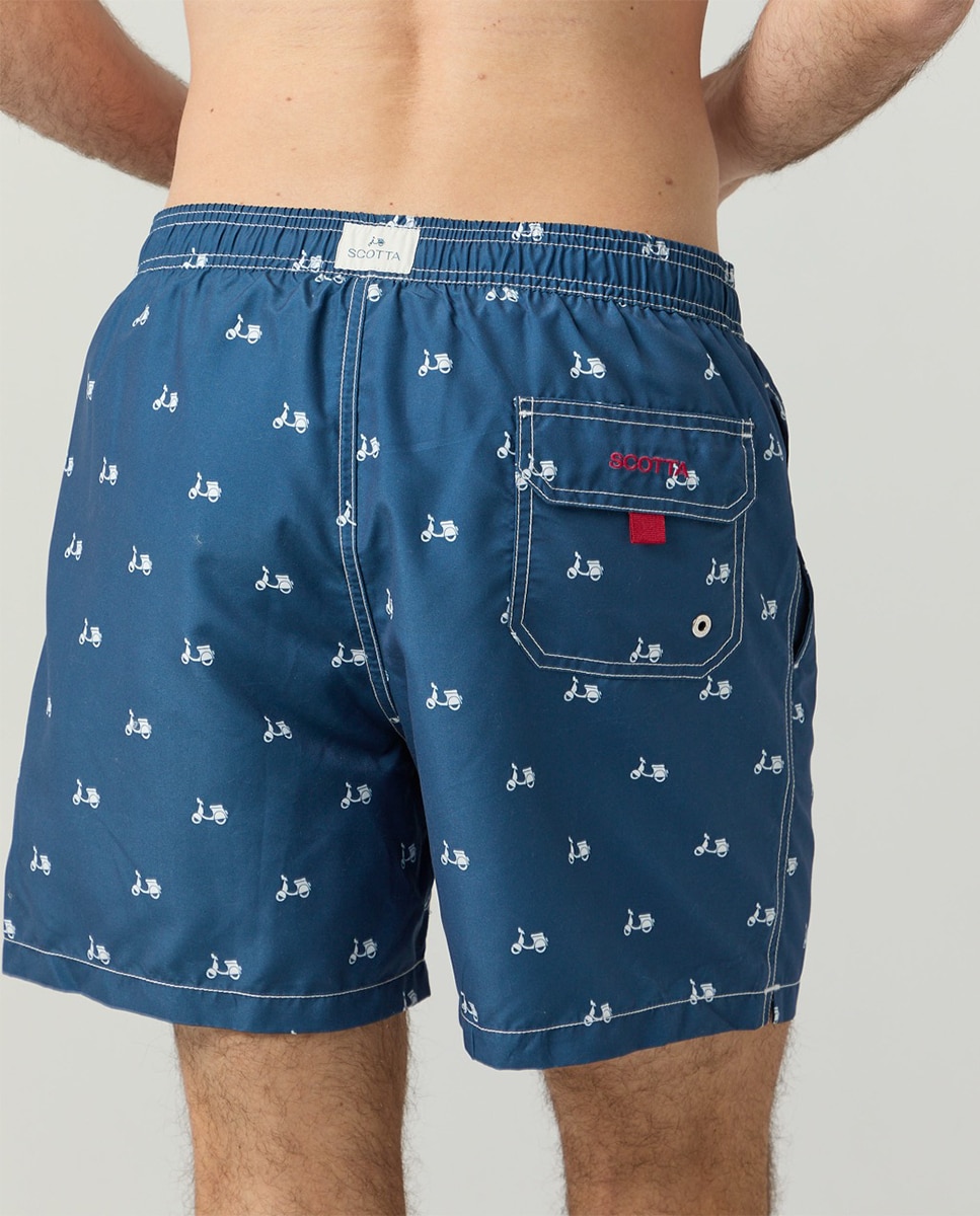 Calções de Banho com Dois Bolsos Inclinados Azul-marinho-4