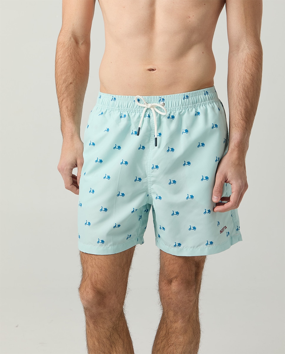 Calções de Banho com Dois Bolsos Inclinados Azul-claro-3