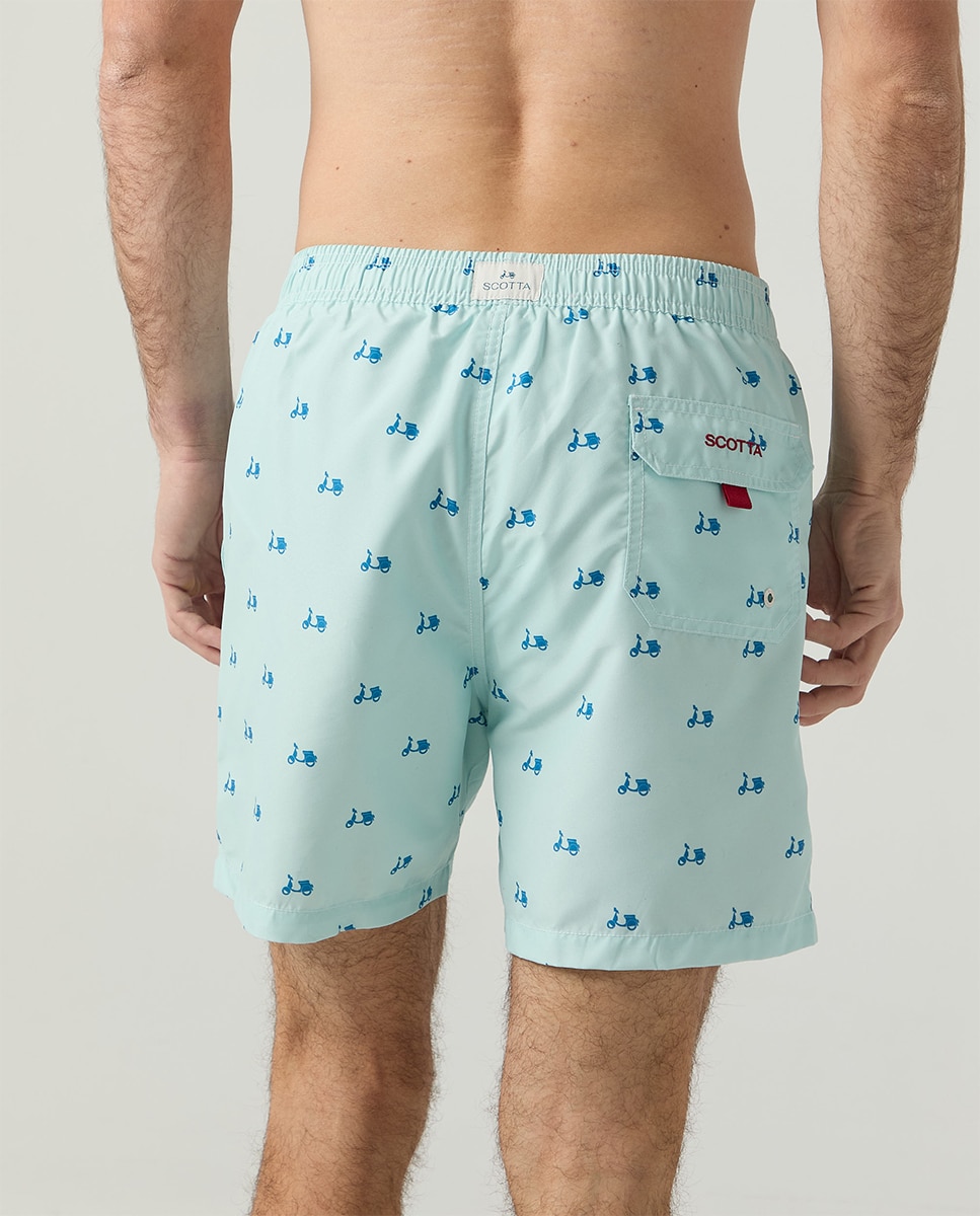 Calções de Banho com Dois Bolsos Inclinados Azul-claro-4