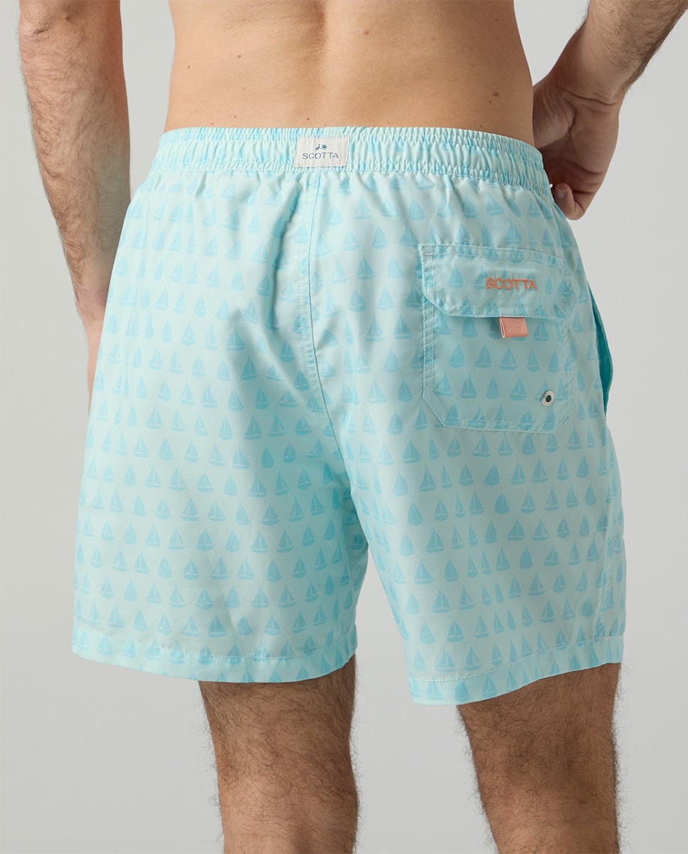 Calções de Banho com Dois Bolsos Inclinados Azul-claro-4
