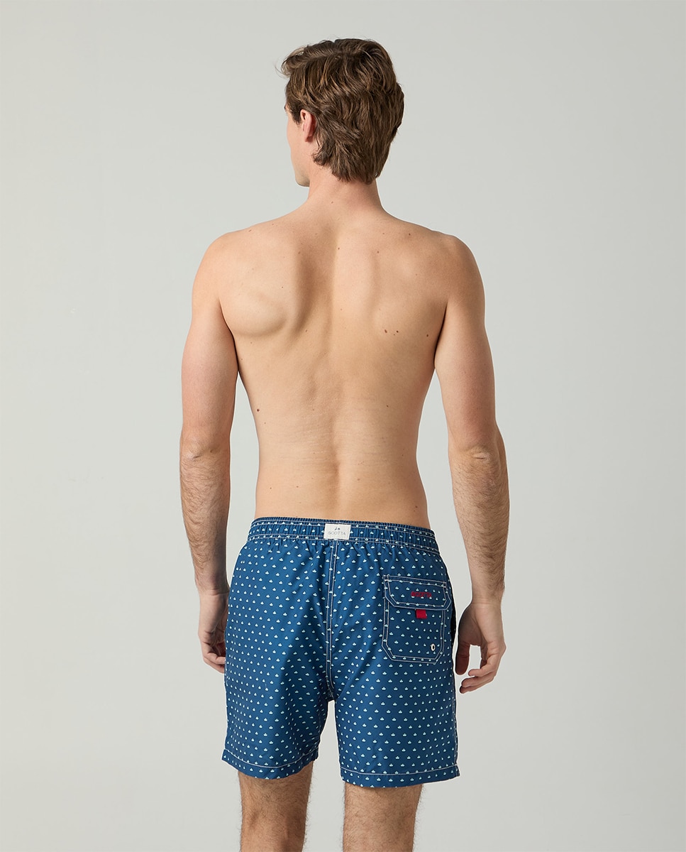 Calções de Banho com Dois Bolsos Inclinados Azul-marinho-2