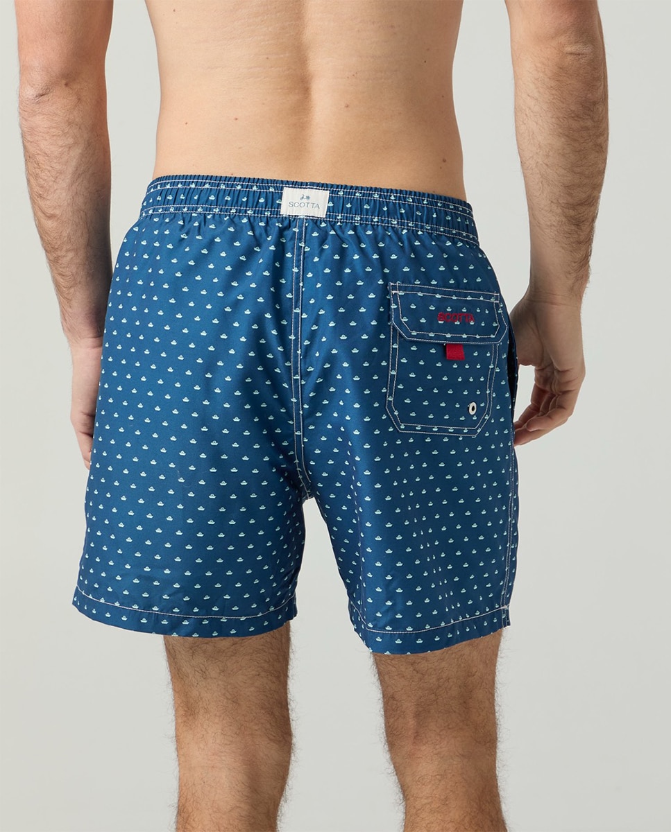 Calções de Banho com Dois Bolsos Inclinados Azul-marinho-4
