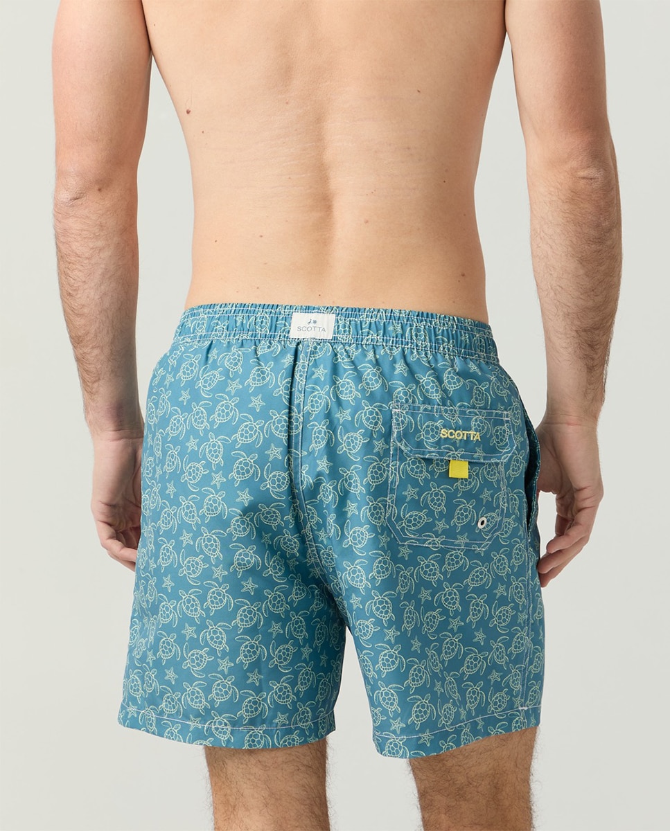 Calções de Banho com Dois Bolsos Inclinados Azul-claro-4