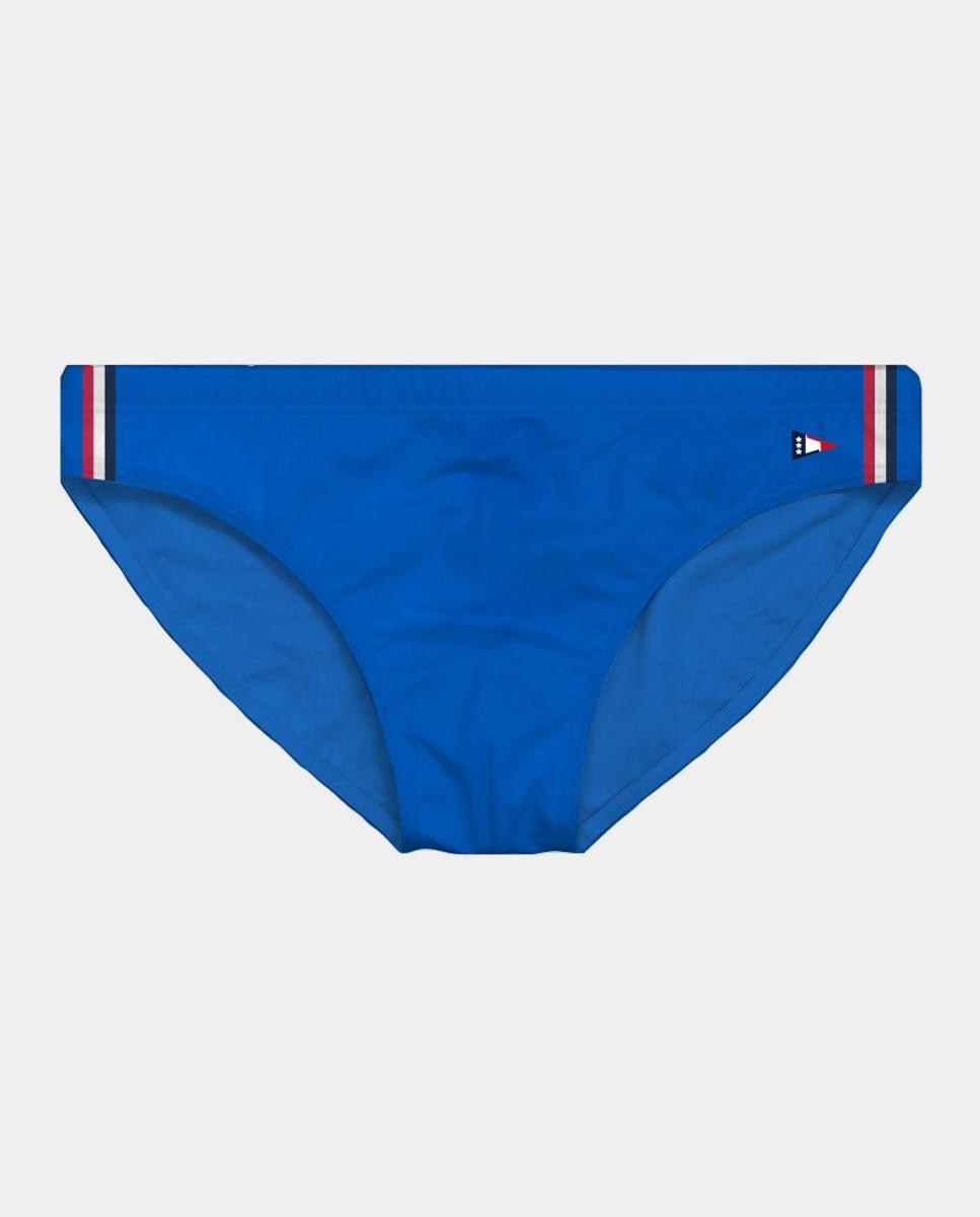 Slip de Banho Liso de Licra Azul-1
