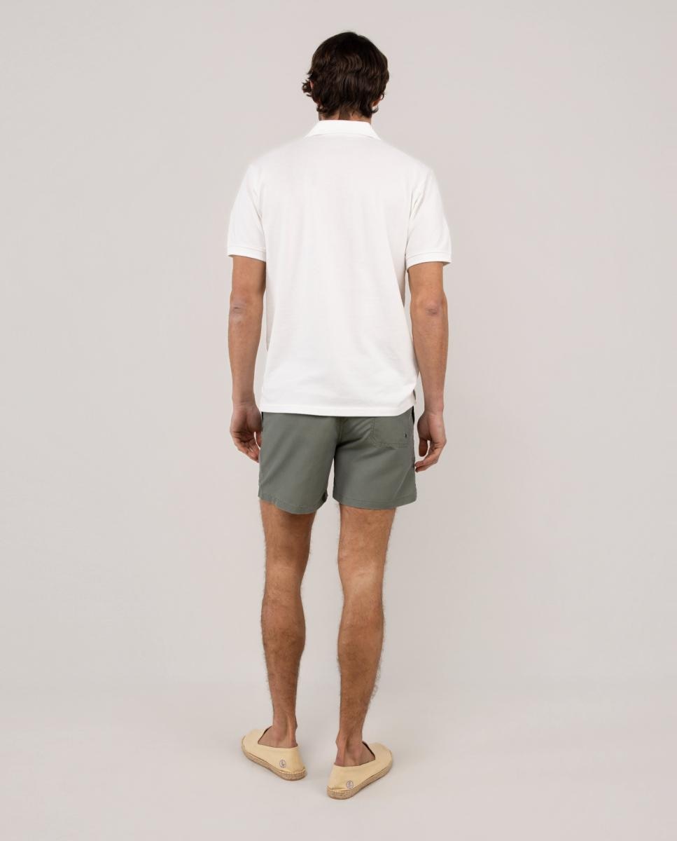 Calções de Banho com Dois Bolsos Laterais e um Bolso Traseiro Verde Água-3