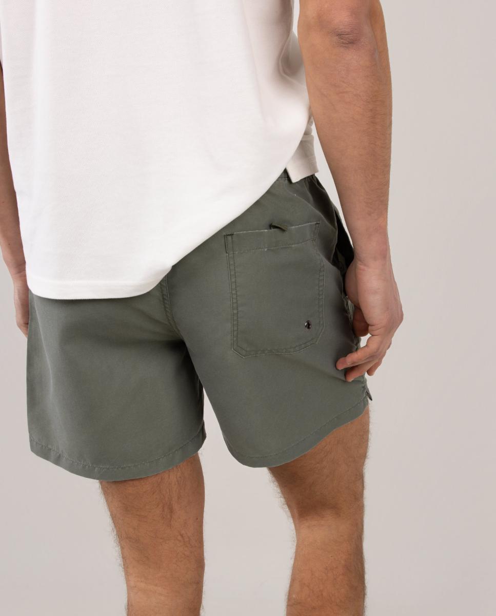 Calções de Banho com Dois Bolsos Laterais e um Bolso Traseiro Verde Água-6