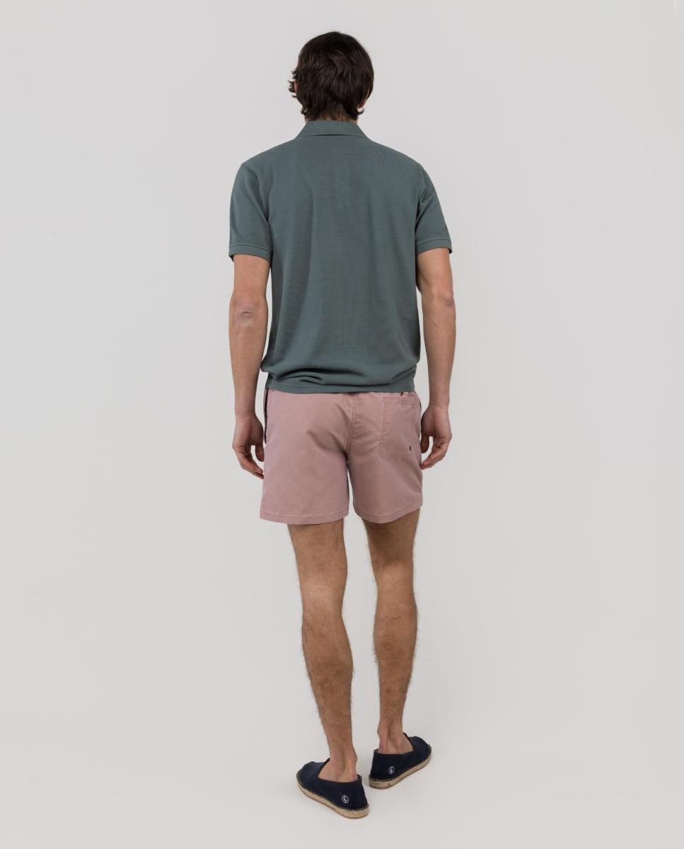Calções de Banho com Dois Bolsos Laterais e um Bolso Traseiro Vermelho-5