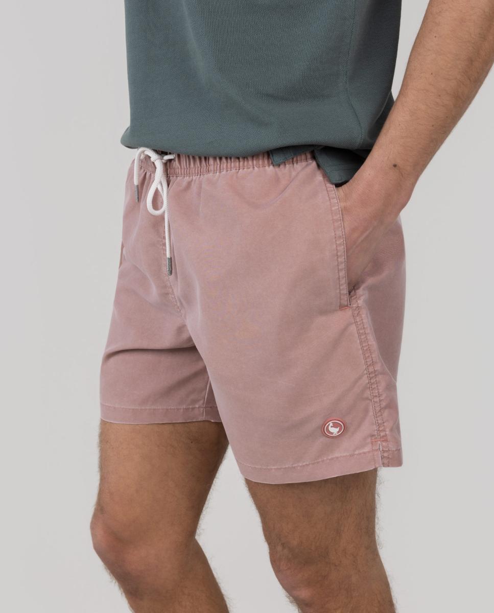 Calções de Banho com Dois Bolsos Laterais e um Bolso Traseiro Vermelho-7