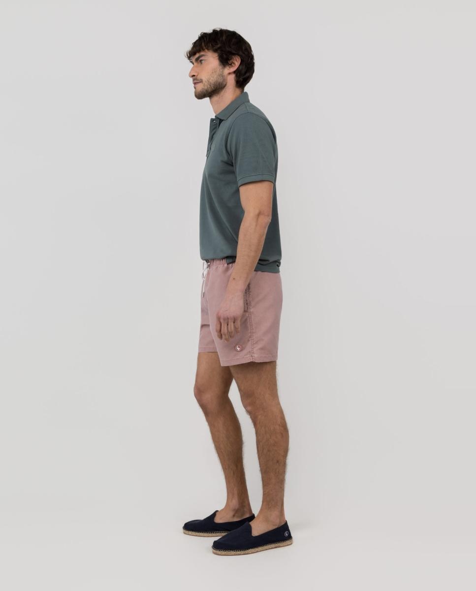 Calções de Banho com Dois Bolsos Laterais e um Bolso Traseiro Vermelho-8