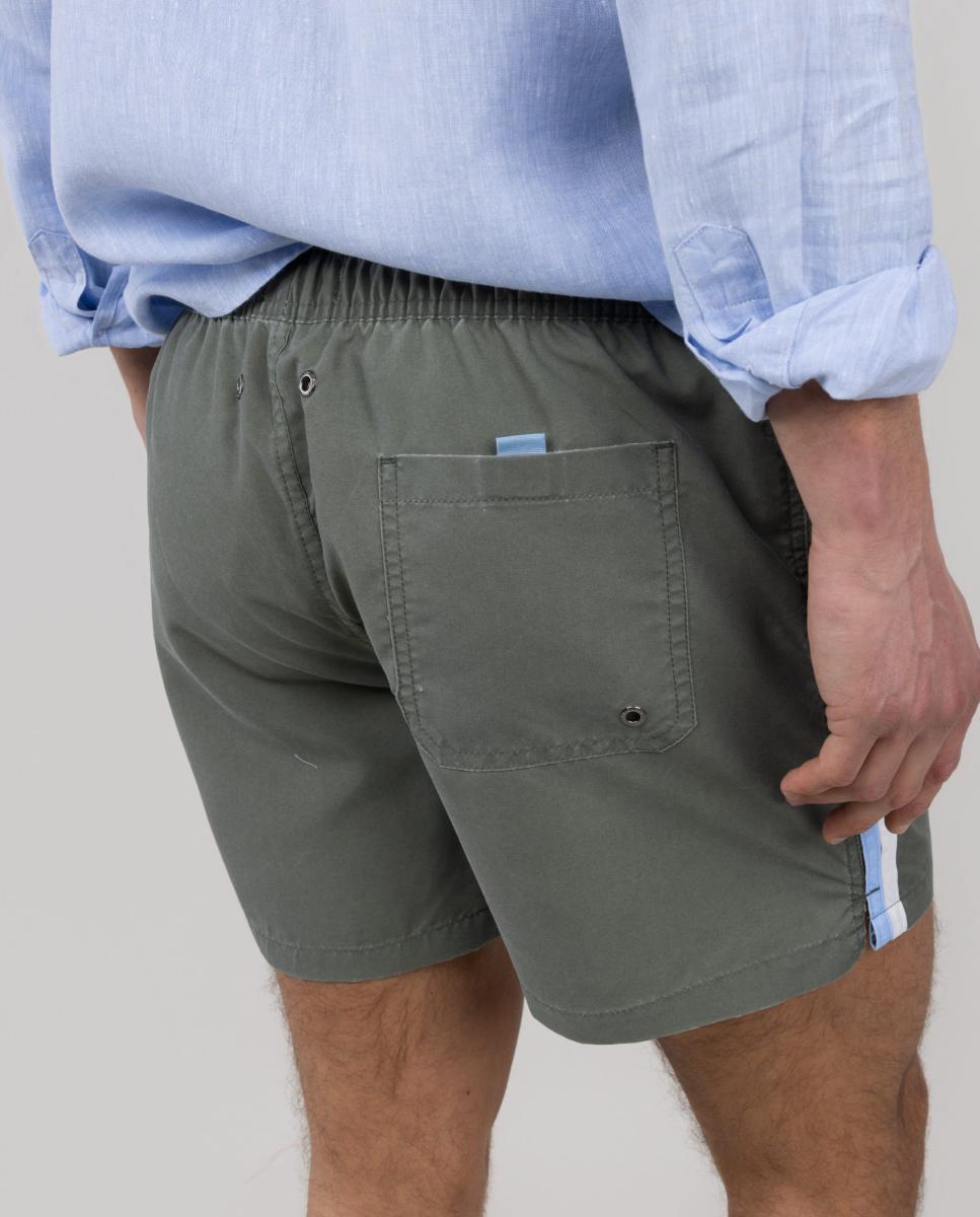 Calções de Banho com Dois Bolsos Laterais e um Bolso Traseiro Verde-6