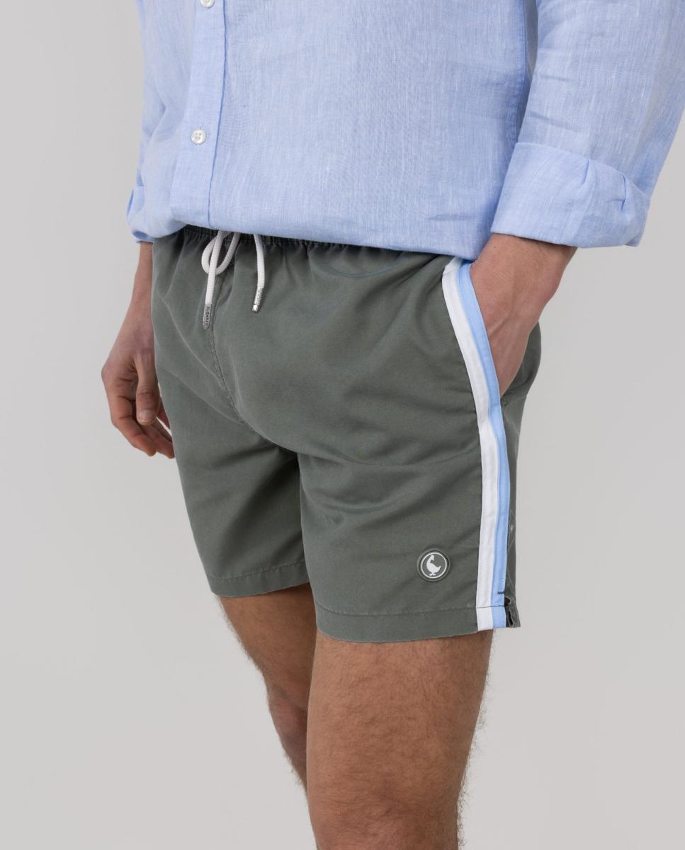 Calções de Banho com Dois Bolsos Laterais e um Bolso Traseiro Verde-7