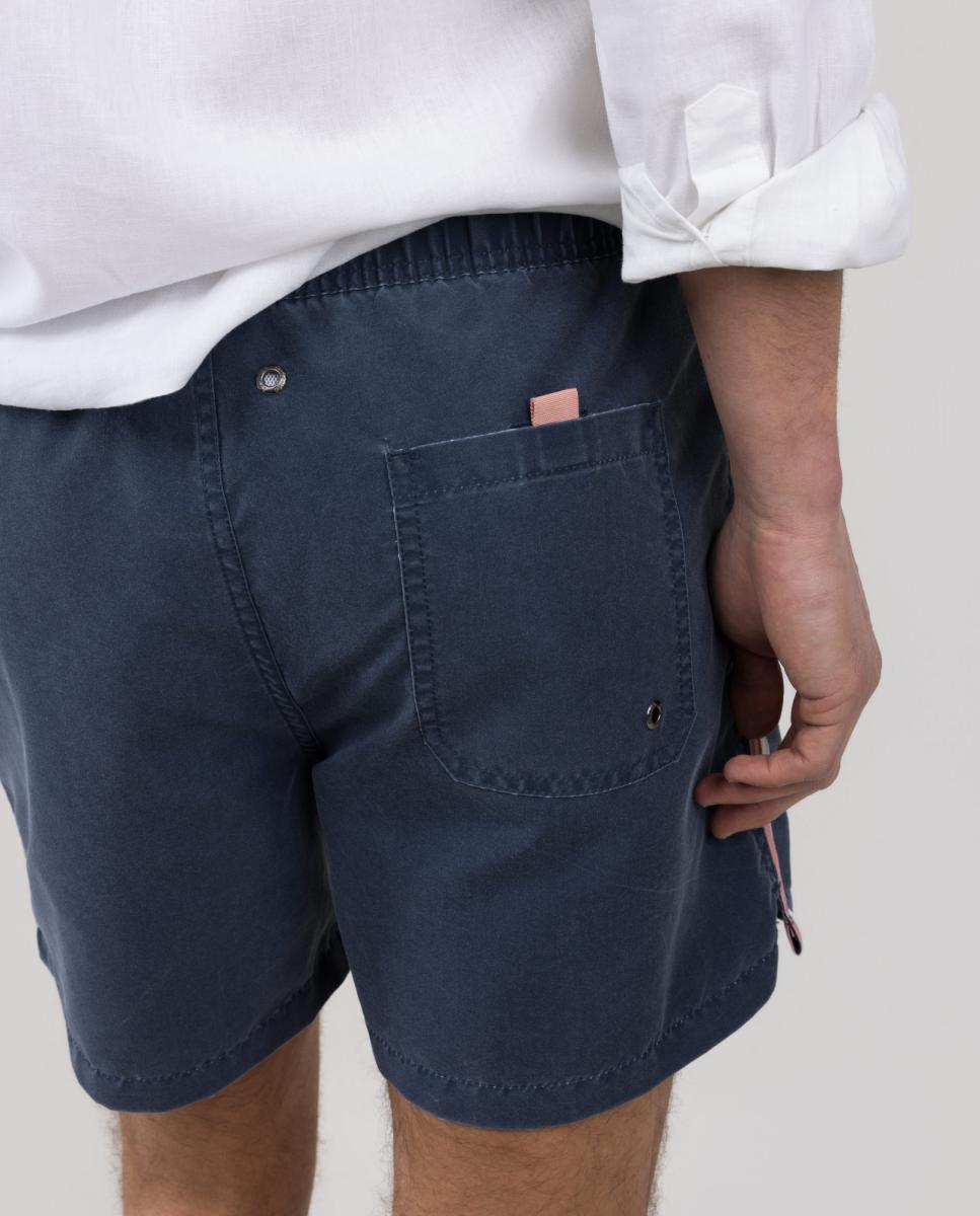Calções de Banho com Dois Bolsos Laterais e um Bolso Traseiro Azul-6