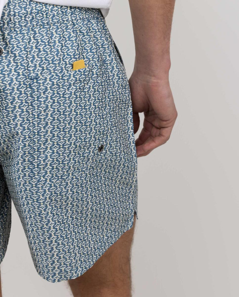 Calções de Banho com Dois Bolsos Laterais e um Bolso Traseiro Azul-6