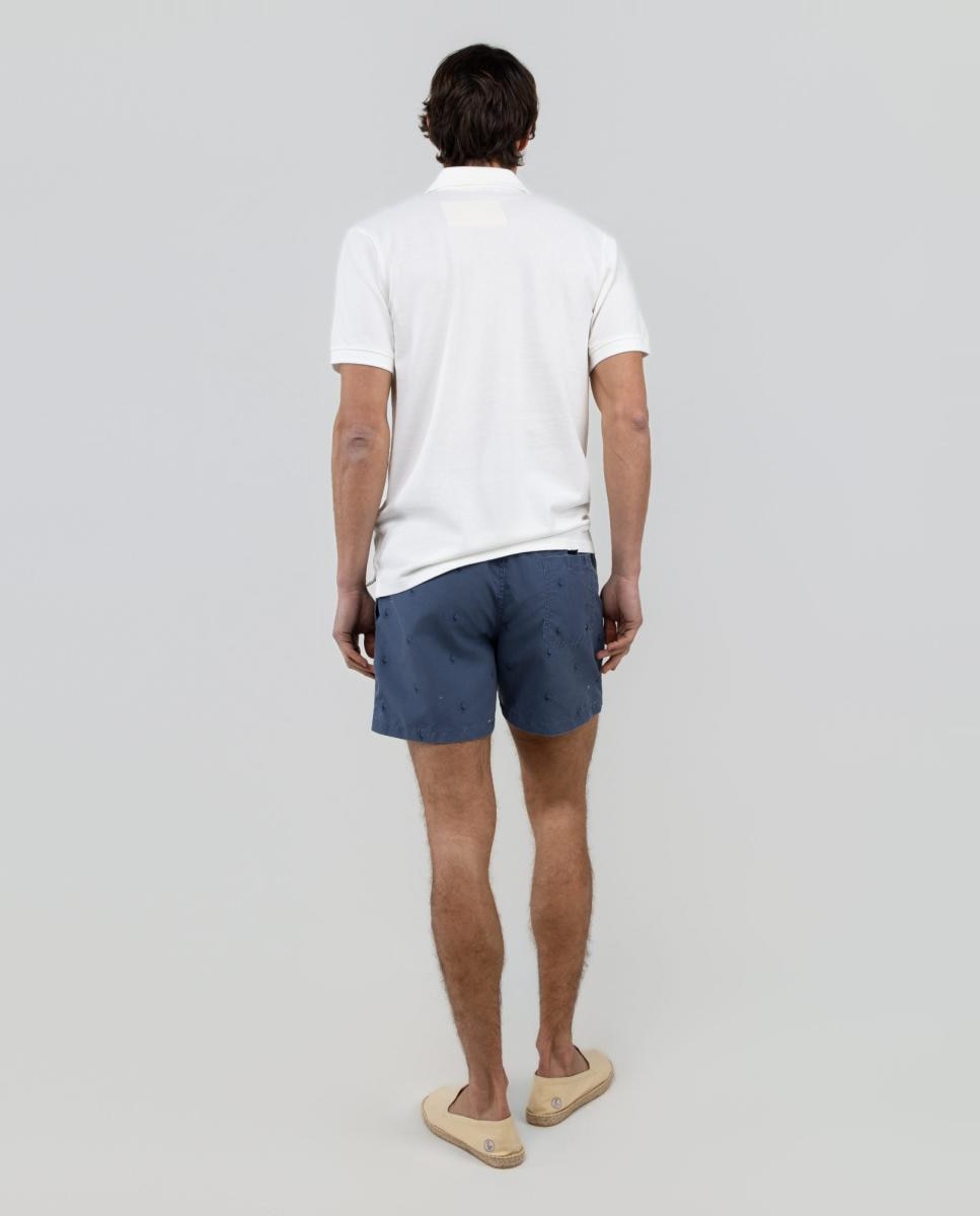 Calções de Banho com Dois Bolsos Laterais e um Bolso Traseiro Azul-5