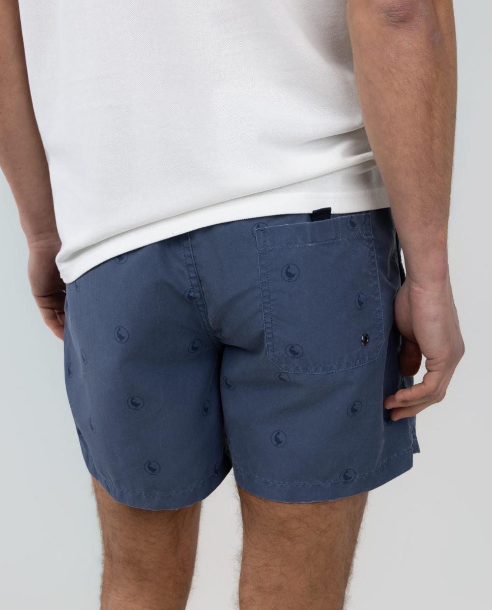 Calções de Banho com Dois Bolsos Laterais e um Bolso Traseiro Azul-6