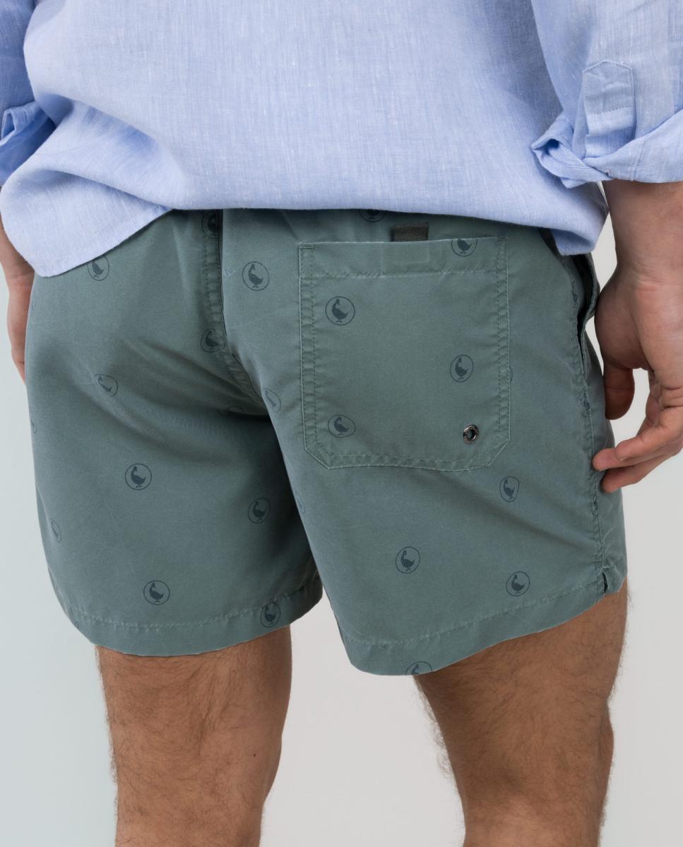 Calções de Banho com Dois Bolsos Laterais e um Bolso Traseiro Verde-7